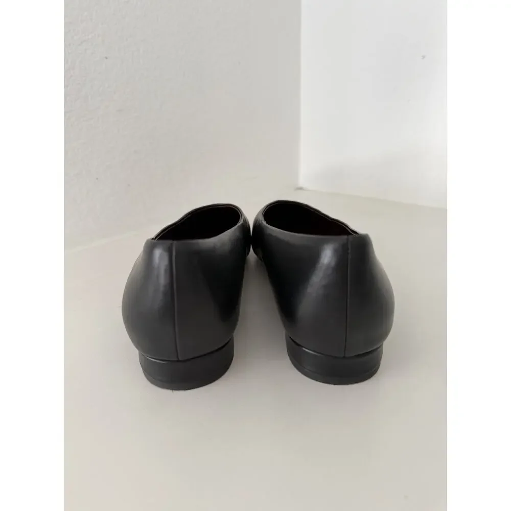 Vince Isabel Black Calfskin Leather Pointed Toe Flats Size 7.5M